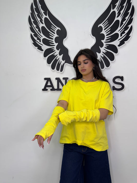 T shirt guanti gialla